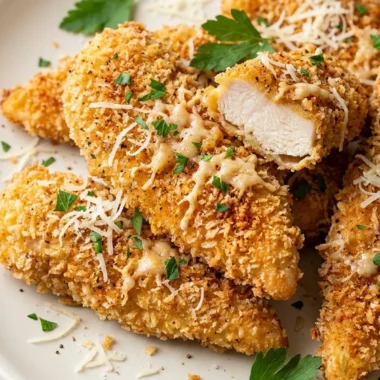 Garlic Parmesan Chicken Tenders finished recipe