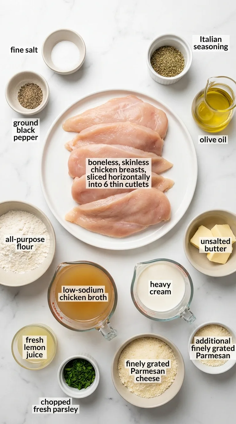 Garlic Parmesan Chicken with Creamy Pan Sauce ingredients