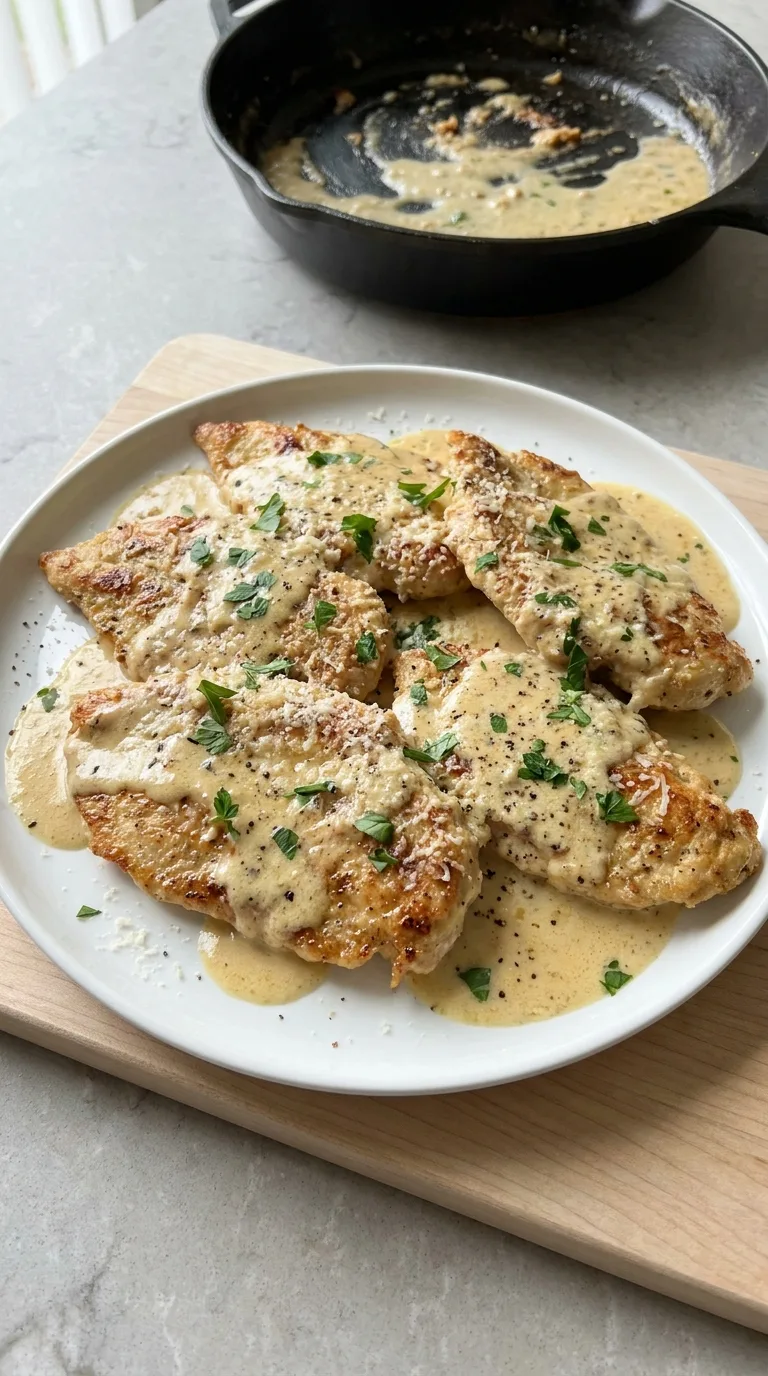 Garlic Parmesan Chicken with Creamy Pan Sauce step Final