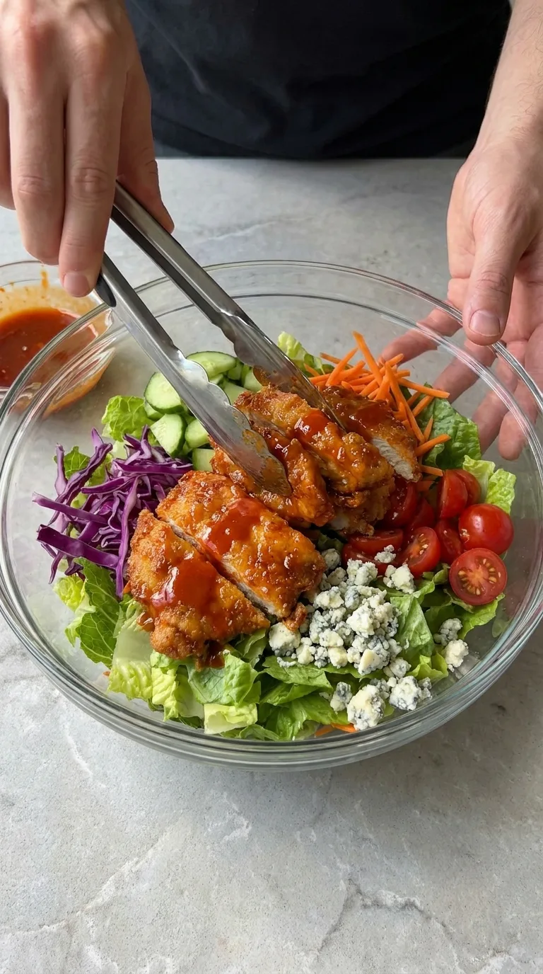 Honey Hot Chicken Salad with Creamy Ranch Dressing step 13
