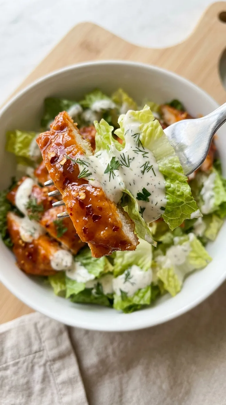 Honey Hot Chicken Salad with Creamy Ranch Dressing step Final
