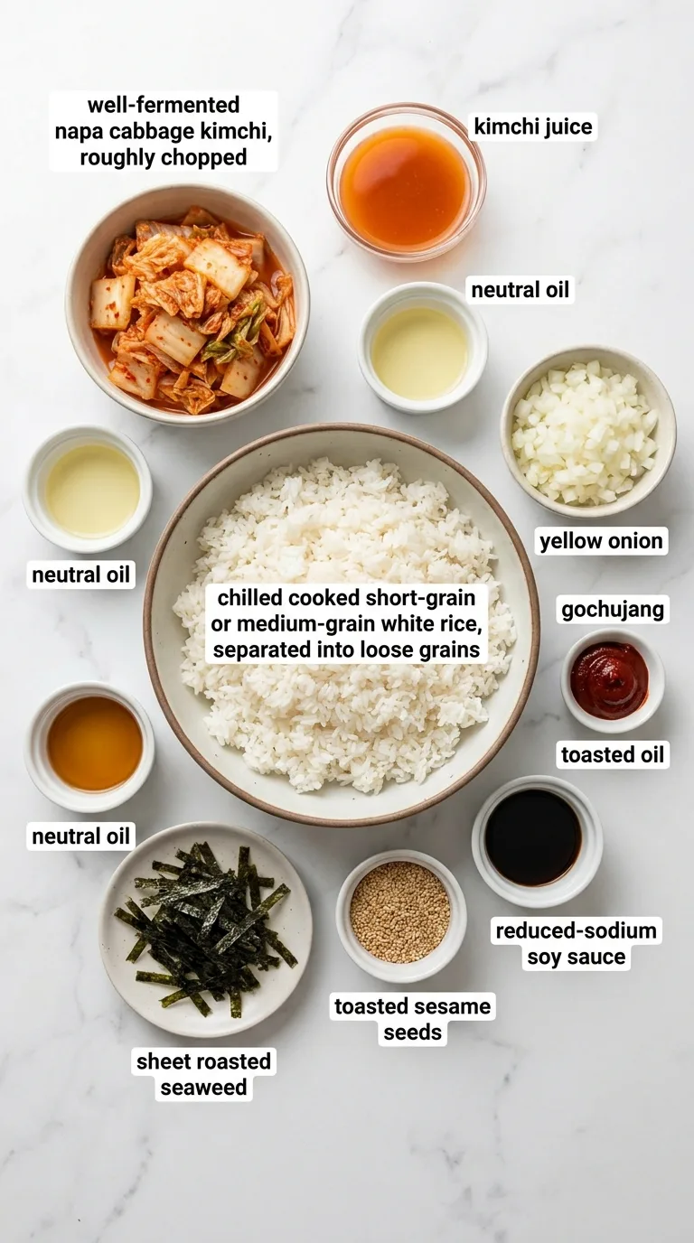 Kimchi Fried Rice ingredients