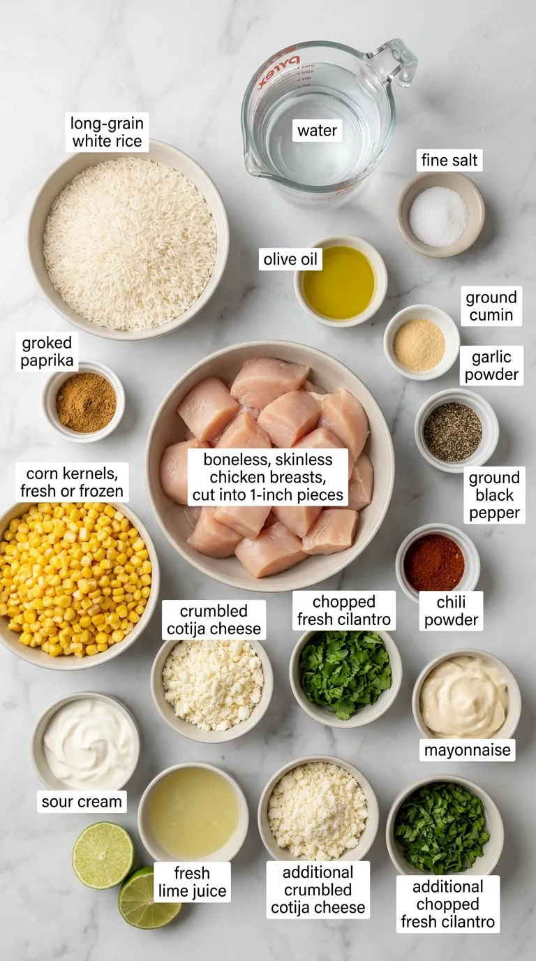 Street Corn Chicken Rice Bowls ingredients