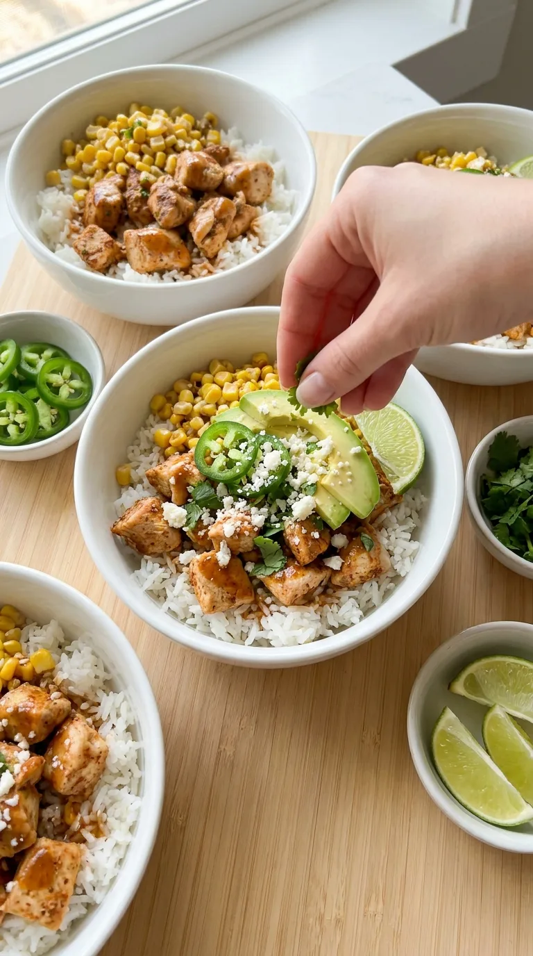 Street Corn Chicken Rice Bowls step 13