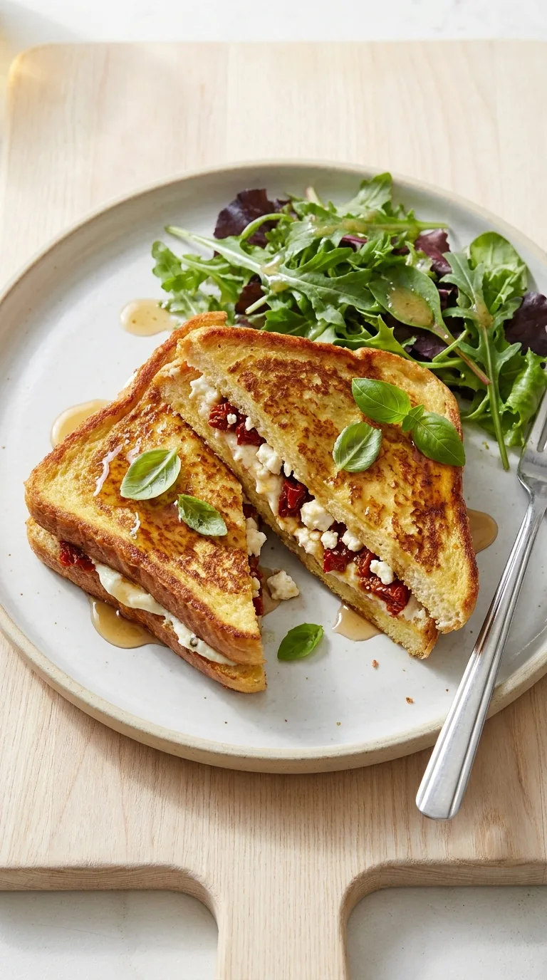 Sun-Dried Tomato and Feta Stuffed French Toast step 4