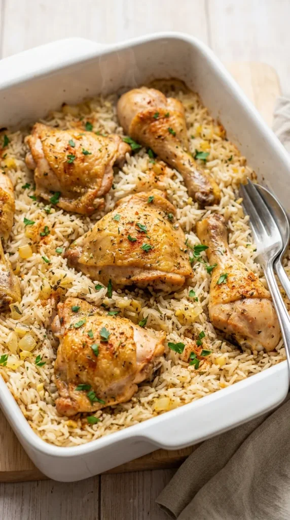 Baked Chicken and Rice full finished recipe