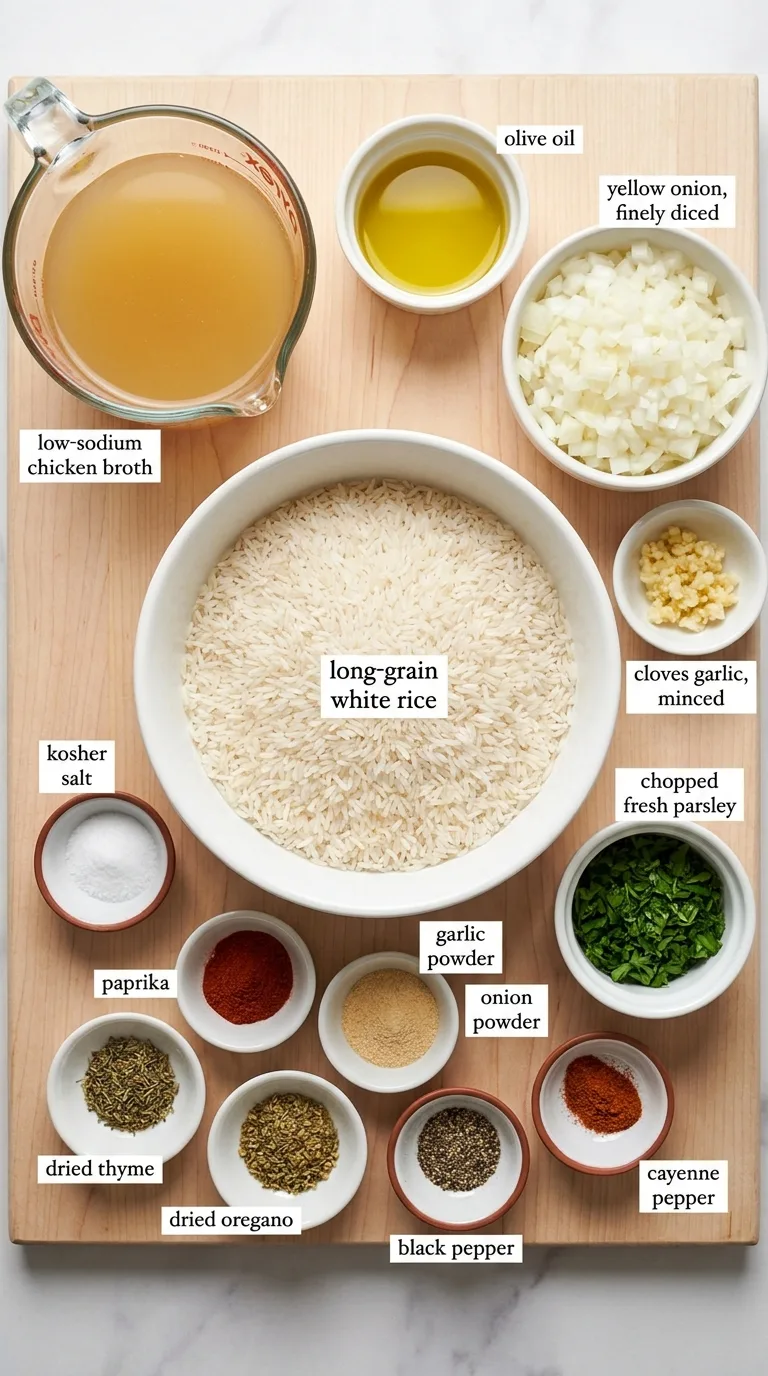 Baked Chicken and Rice ingredients