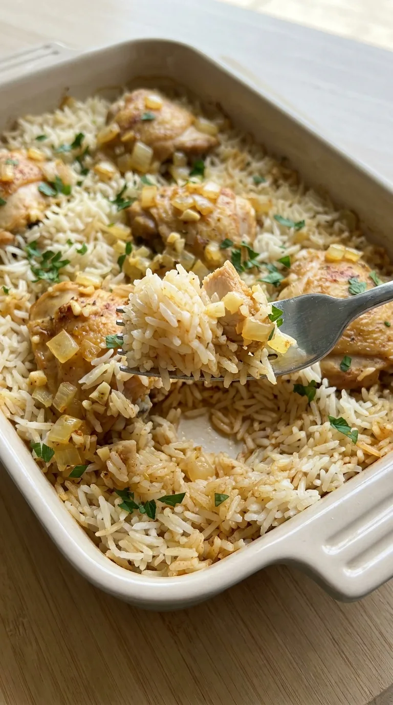 Baked Chicken and Rice final dish