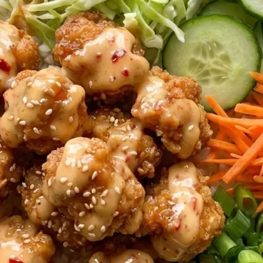 Bang Bang Chicken Bowl finished recipe