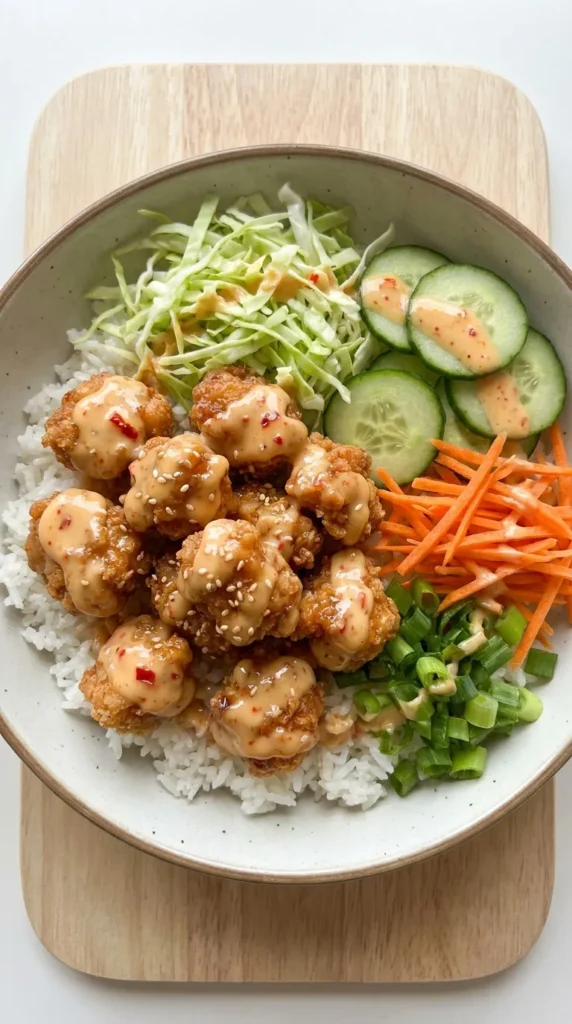 Bang Bang Chicken Bowl full finished recipe