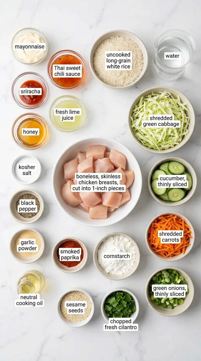 Bang Bang Chicken Bowl ingredients