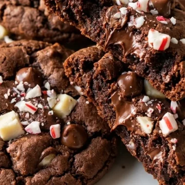 Chocolate Peppermint Brownie Cookies finished recipe