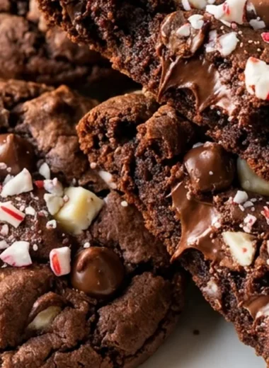 Chocolate Peppermint Brownie Cookies finished recipe