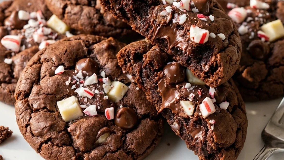 Chocolate Peppermint Brownie Cookies finished recipe