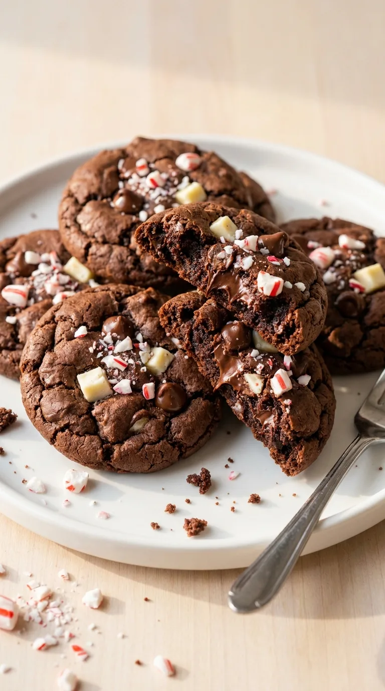 Chocolate Peppermint Brownie Cookies featured image