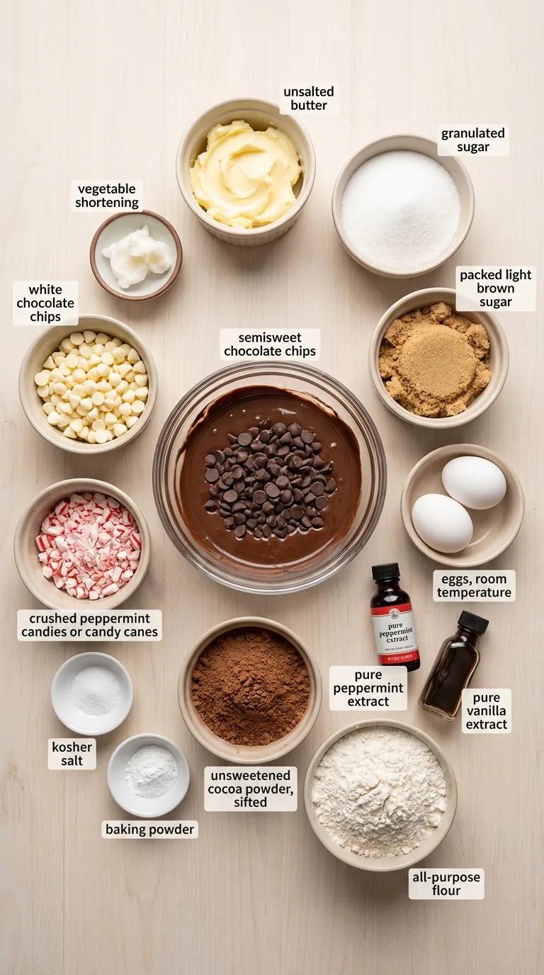 Chocolate Peppermint Brownie Cookies ingredients