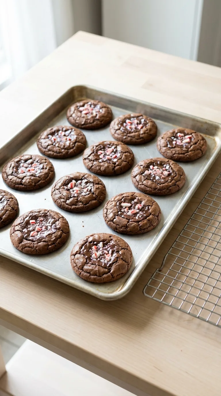 Chocolate Peppermint Brownie Cookies step 9