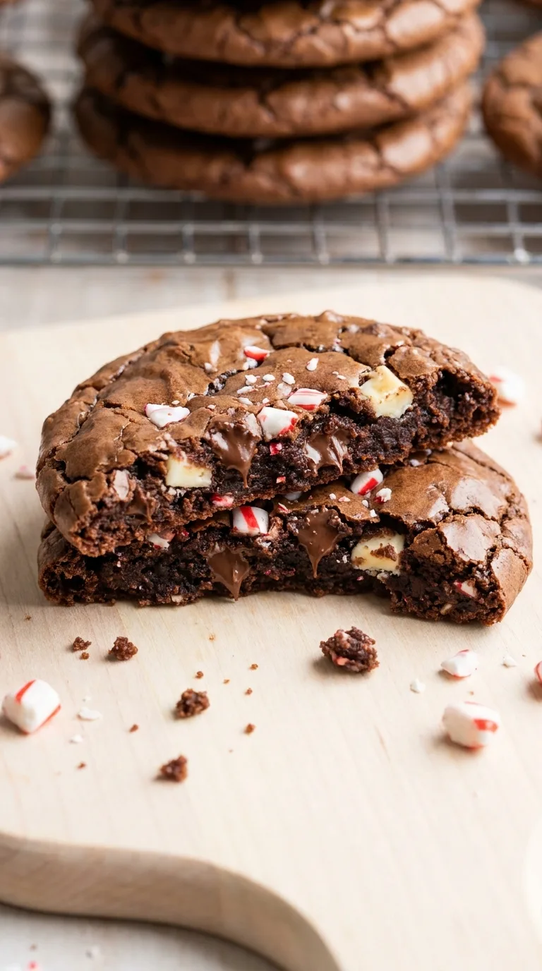 Chocolate Peppermint Brownie Cookies final dish