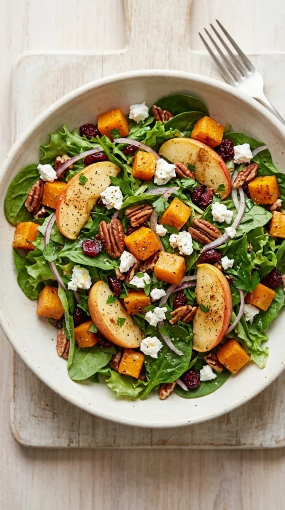 Fall Harvest Salad with Roasted Butternut & Apples full finished recipe