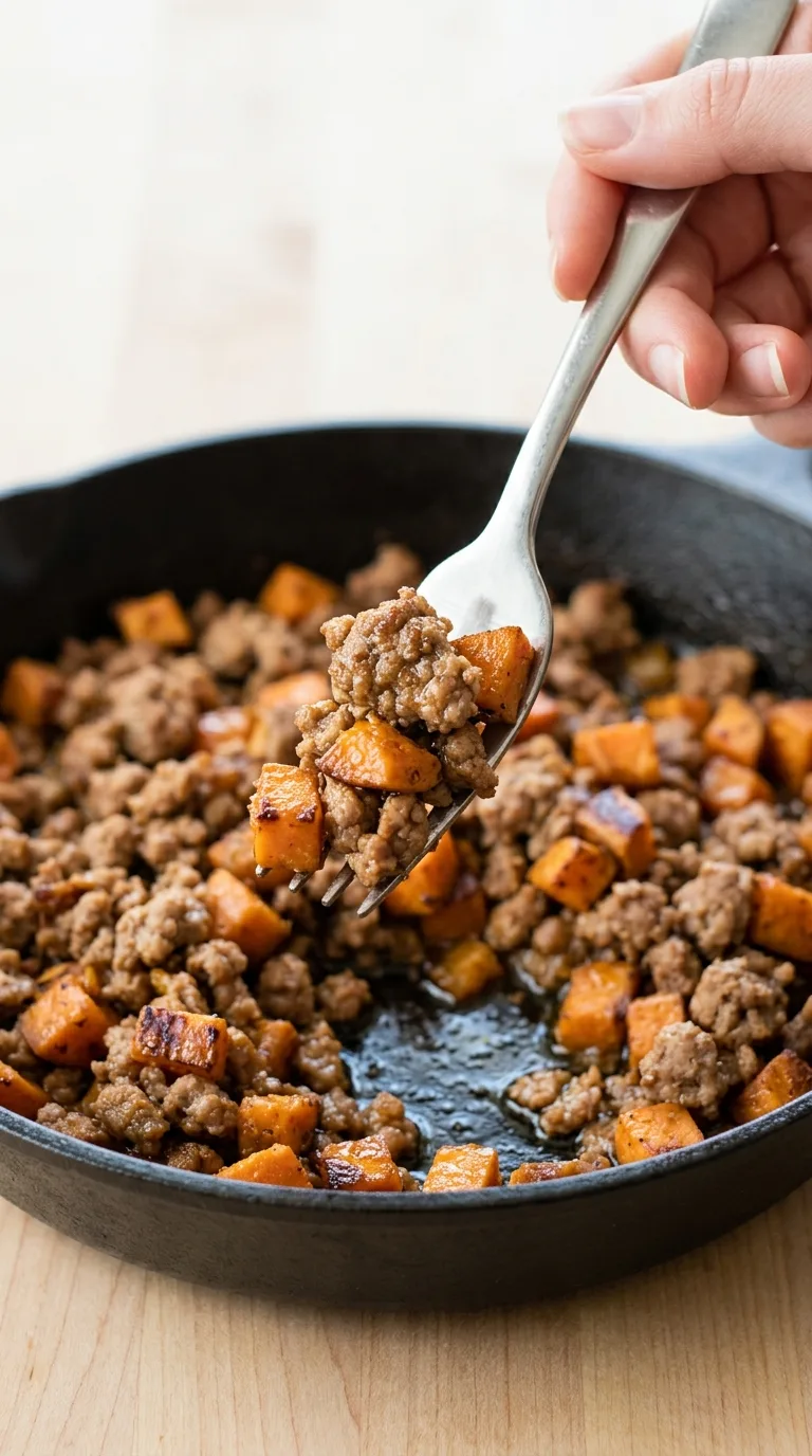 ground turkey sweet potato skillet final dish