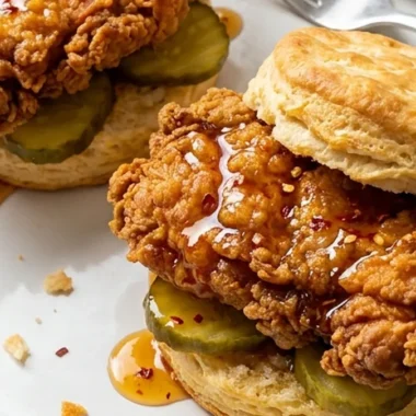 Hot Honey Chicken Biscuits finished recipe