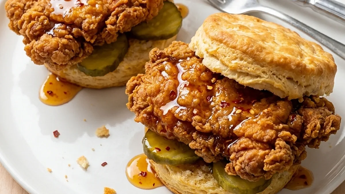 Hot Honey Chicken Biscuits finished recipe