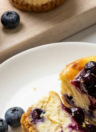 Juicy Mini Lemon Blueberry Cheesecakes finished recipe