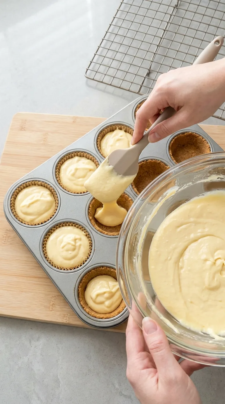 Juicy Mini Lemon Blueberry Cheesecakes step 6