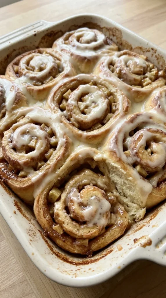 apple pie cinnamon rolls full finished recipe