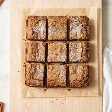 Chewy Gingerbread Bars finished recipe