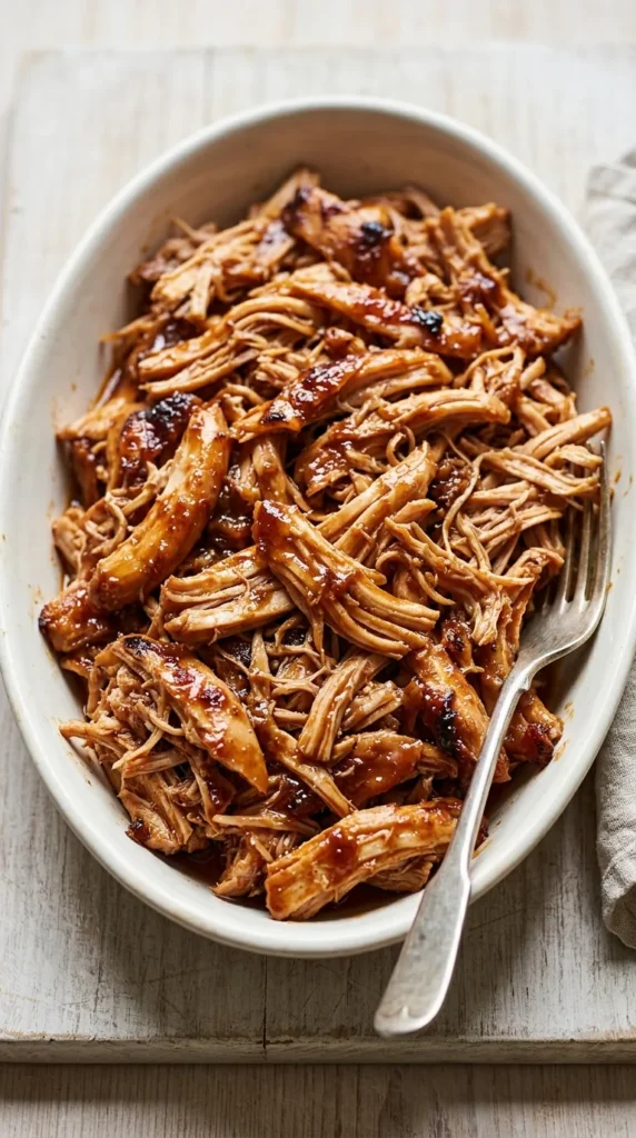 Crockpot BBQ Pulled Chicken full finished recipe