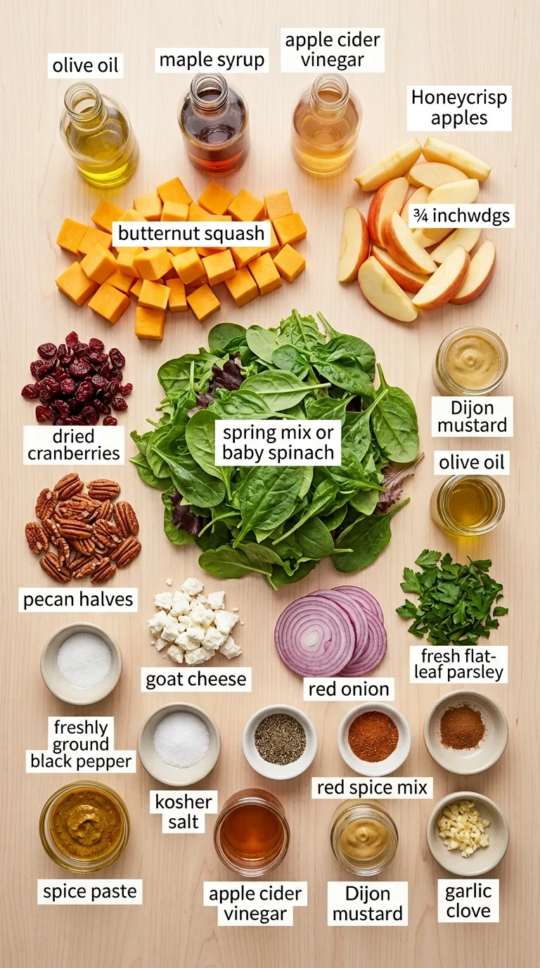 Fall Harvest Salad with Roasted Butternut & Apples ingredients