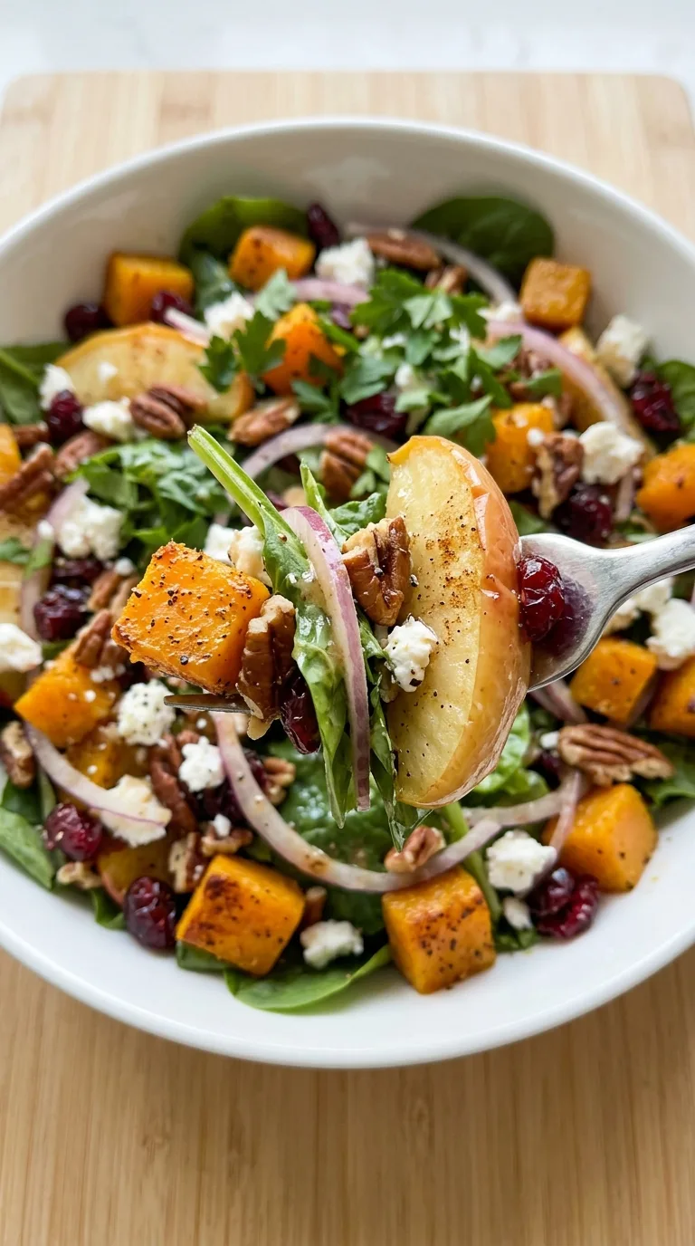 Fall Harvest Salad with Roasted Butternut & Apples final dish