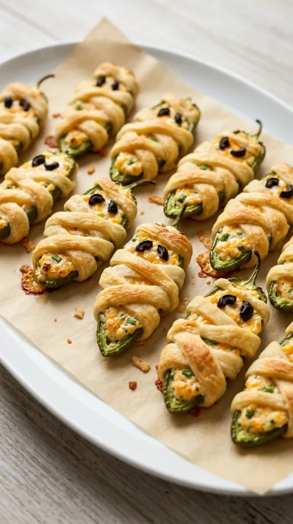 Halloween Jalapeño Popper Mummies full finished recipe