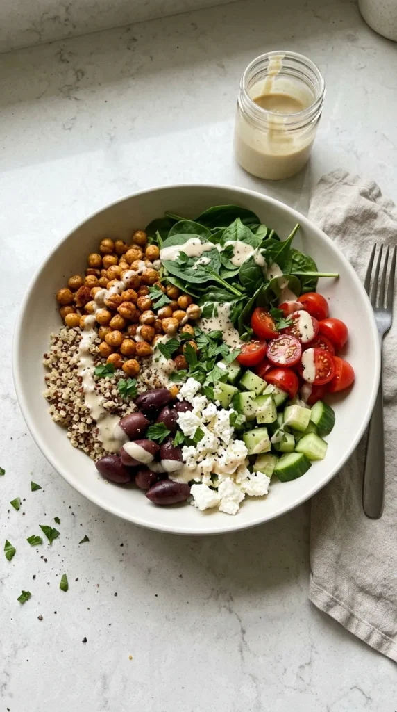 Mediterranean Quinoa Power Bowl full finished recipe