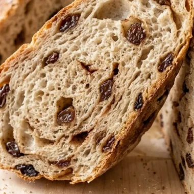 No Knead Cinnamon Raisin Bread finished recipe