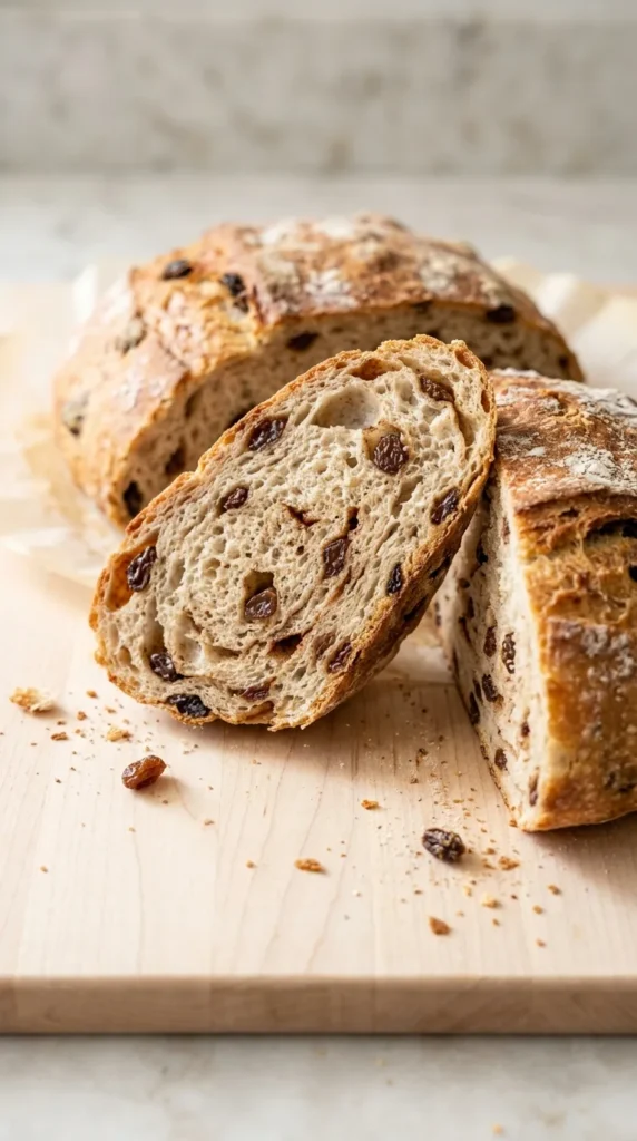 No Knead Cinnamon Raisin Bread full finished recipe