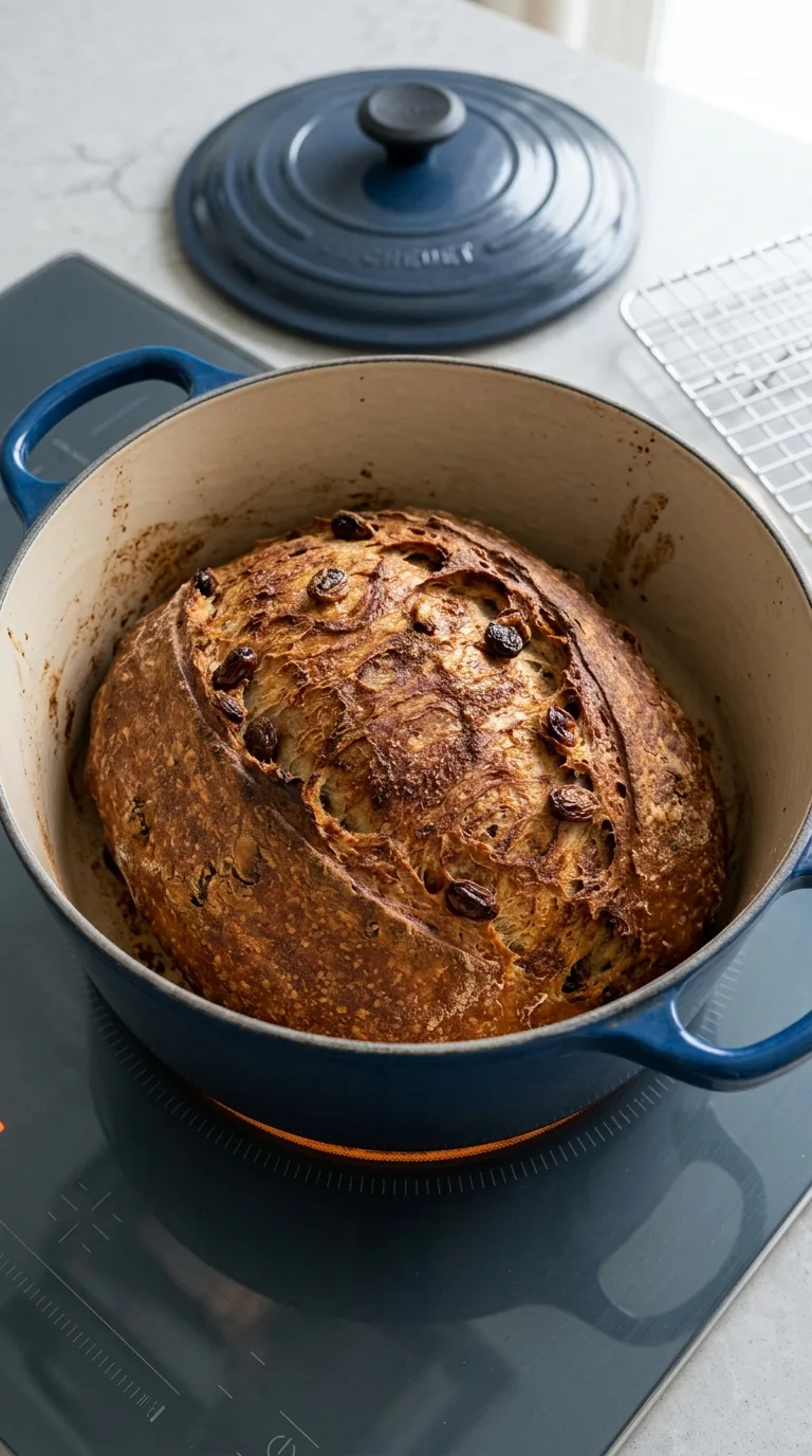 No Knead Cinnamon Raisin Bread step 17