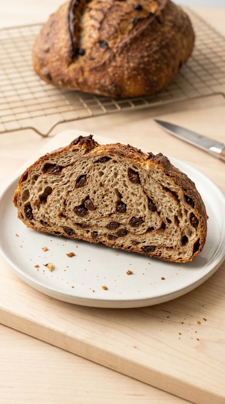 No Knead Cinnamon Raisin Bread final dish