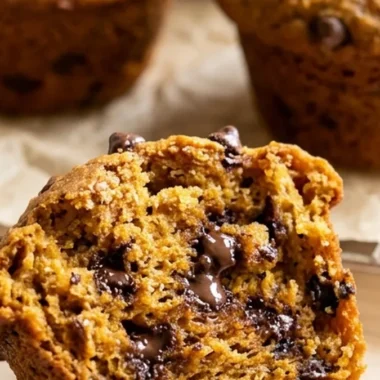 Pumpkin Chocolate Chip Muffins finished recipe