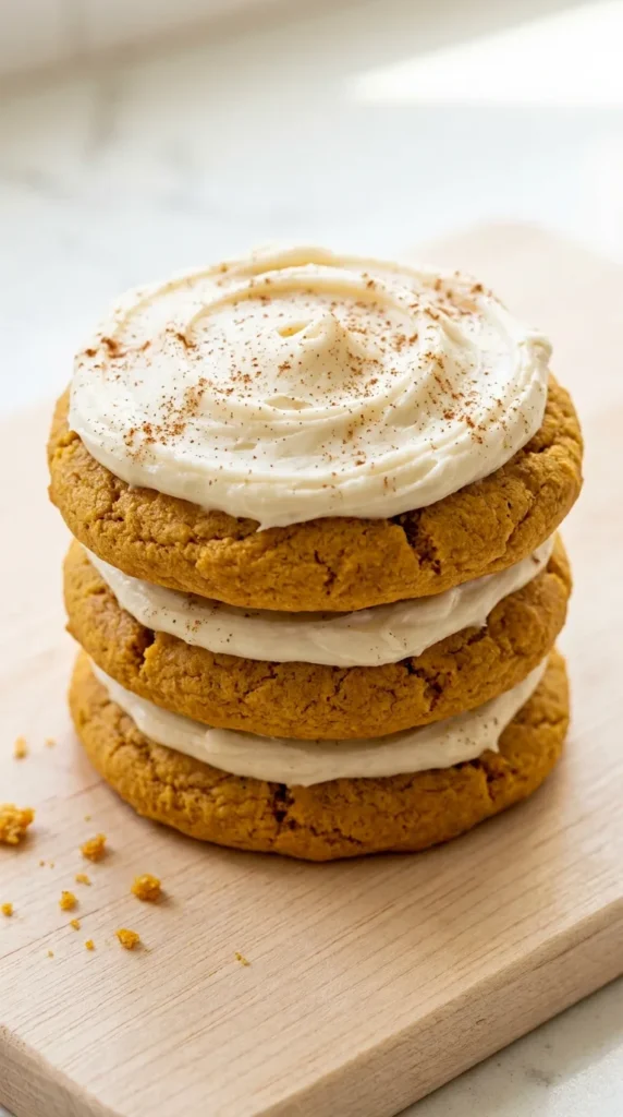 Pumpkin Cookies with Cream Cheese Frosting full finished recipe