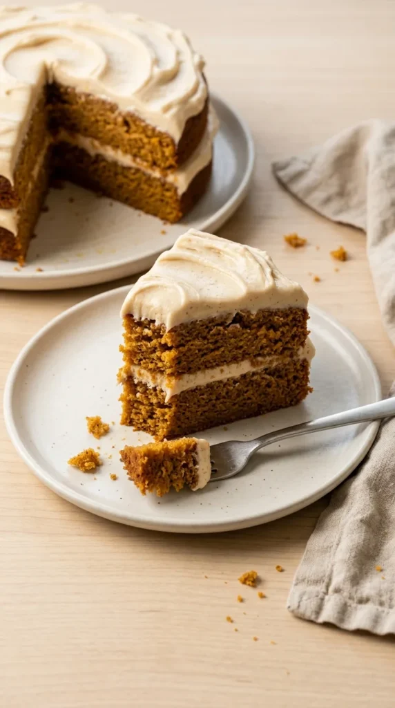 Pumpkin Spice Cake with Maple Frosting full finished recipe