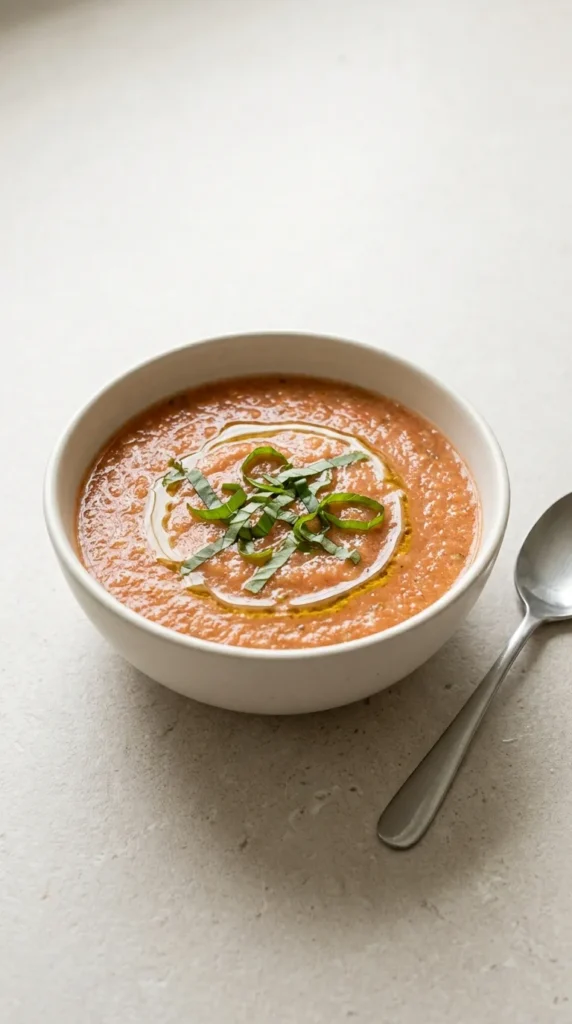 Tomato Peach Gazpacho full finished recipe
